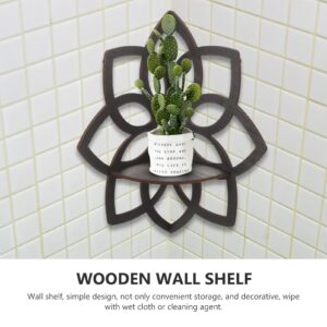 MAGICLULU Mandala Flower Shelf Wall Mounted Flower Plant Wall Display Shelf Decorative Wooden Floating Shelves for Living Room Bedroom Book Room Decor