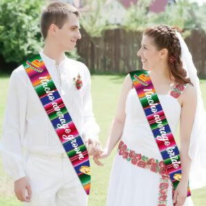 Balterever Nacho Average Bridal Shower Decorations Fiesta Themed Bride and Groom Sash Set Fiesta Bachelorette Sashes Mexican Bachelorette Party Decorations for Wedding Bride Shower Party