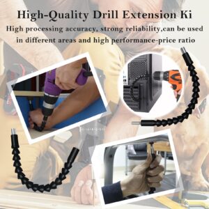 Flexible Drill Bit Extension Super Bit, Superbit Drill Bit Extension, 11.6 inch Bendable Drill Bit Extension, Flexible Shaft Extension Bits (2)