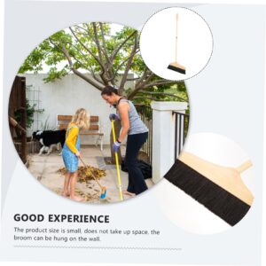 Holibanna Indoor Broom Outdoor Floor Cleaning Broom with Wood Handle Horsehair Broom Angle Broom Household Broom for Courtyard Indoor Kitchen Office Lobby Sweeping