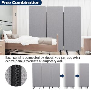 Sound Proof Dividers w/Wheels, Portable Office Wall Divider for Room Partition, Soundproof Room Divider Privacy Panel Partition Wall Cubicle Wall, Rolling Temporary Wall for Studio, School, Hospital