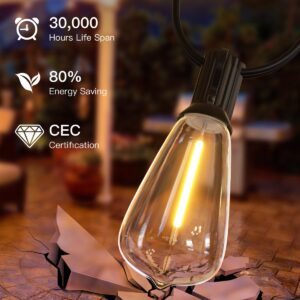 GLUROO LED String Light Bulbs, ST38 Shatterproof LED Replacement Bulbs for Outdoor String Lights Eidison Bulb fits E12 C7 Screw Base, 1Watt Equvanlent to 7Watt Incandescant Bulbs, Warm White, 25 Pack