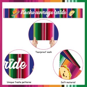 Balterever Nacho Average Bridal Shower Decorations Fiesta Themed Bride and Groom Sash Set Fiesta Bachelorette Sashes Mexican Bachelorette Party Decorations for Wedding Bride Shower Party