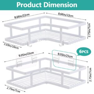 VIAV Corner Shower Caddy 2PCS Adhesive Shower Shelves Corner Organizer Rustproof Shower Rack No Drilling Needs Bathroom Shelve Organizer for Bathroom,Kitchen-White