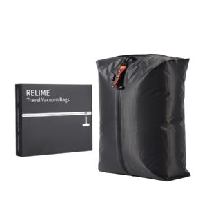 relime vacuum bags for travel, revolutionary reusable compression bags for travel suitcases and backpack, space saver bags for travel (1 pc no pump)