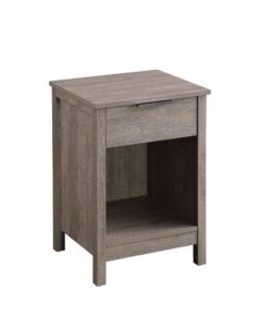 kavonty nightstand with drawer,3-tier end side table with storage drawer and shelf,modern bedside night stand for bedroom, living room-retro rustic grey