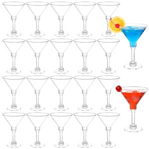 qeirudu 40 pack plastic martini glasses, 5 oz disposable cocktail glasses for party wine, margarita, champagne, appetizers, desserts