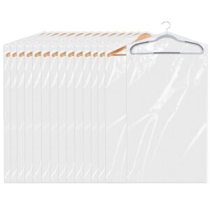 15 pack (24 x 40 in) plastic clear clothes covers,dry cleaners bags hanging clothing covers clear garment bags hanging dust-proof clothing protector covers for home storage clothing stores & travel.