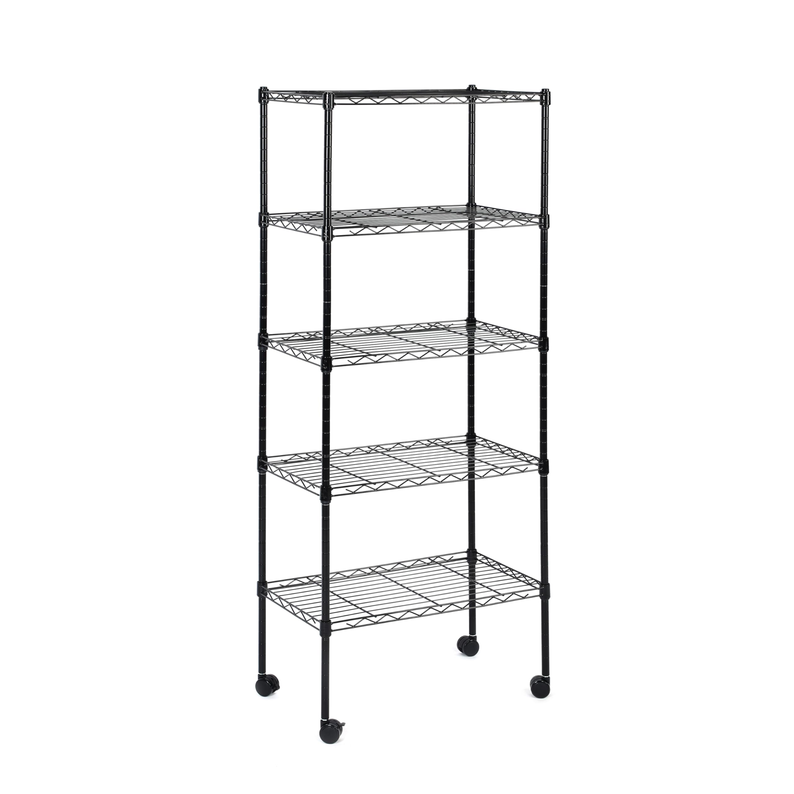 HealSmart Heavy Duty 5-Tier Storage Shelving Unit, 21" W x 12" D x 54" H Wire Metal Stackable Storage, Chrome