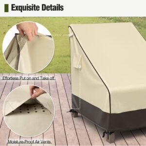 MR. COVER Patio Adirondack Chair Covers Waterproof, Outdoor Chair Covers for Rocking & Adirondack Chairs, Fits up to 33"W x 40"D x 35"H, Moisture-proof & UV-protection, Brown & Khaki