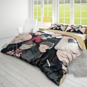 MattUi K-Pop Idol 3D Printed Bedding Set, Kids Youth Duvet Cover Set, Microfiber for Girls and Boys, Comes with 2 Pillowcases (10,Full 79x90in + 20x30in)