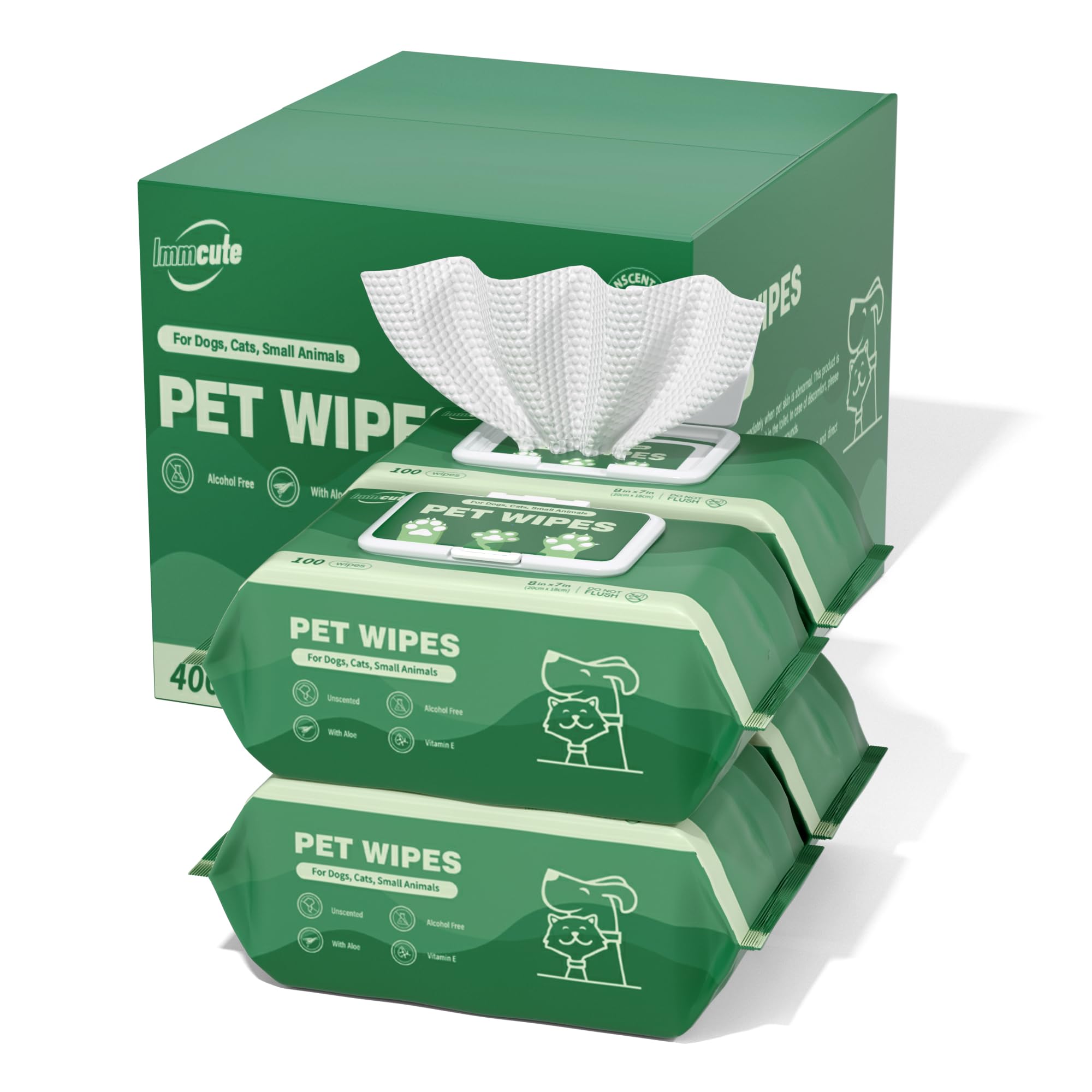 400 Unscented Dog Wipes for Paws and Butt Large Thick Puppy Wipes for Dogs Face and Body Dog Wipes Cleaning Deodorizing Cat Wipes Cleaning Fur and Butt Big Doggie Wipes Doggy Wipes Bum Dog Ear Wipes