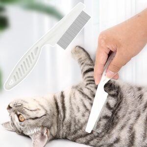 jyibinee Dog Flea Comb, Hair Comb, Long Handle Remove Flea Anti-Knotting Shedding Tool Cat Hair Grooming Comb for Pet L