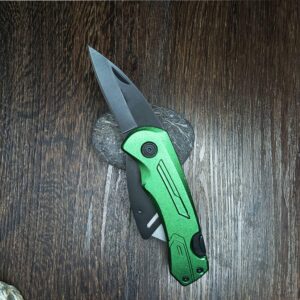 Heavy Duty Folding Utility Knife Double Blade/Box Cutter/Work Knife/Shop Knife&10 Replacement Blades+Nylon Pouch Green