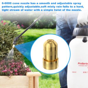 6-6000 Brass Sprayer Cone Nozzle For Cha-p Industrial Sprayers 1941,1831,1480,1449,21250XP,21240XP,97700N,97600N- Adjustable Garden Sprayers Accessories - 2 Pack