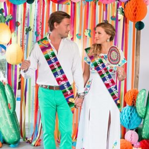 Balterever Nacho Average Bridal Shower Decorations Fiesta Themed Bride and Groom Sash Set Fiesta Bachelorette Sashes Mexican Bachelorette Party Decorations for Wedding Bride Shower Party