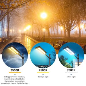 WYWNA 4200W Solar Street Lights Outdoor, Wide Angle Solar Parking Lot Lights Motion Sensor Solar Lights Outdoor Waterproof Led Street Light Solar Powered Dusk to Dawn for Yard