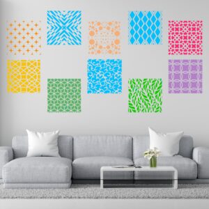 24Pcs Stencils for Painting, Reusable Geometric Painting Stencils Abstract Layering Christmas Stencil Decor for Painting on Wooden Furniture Floor Xmas Supplies