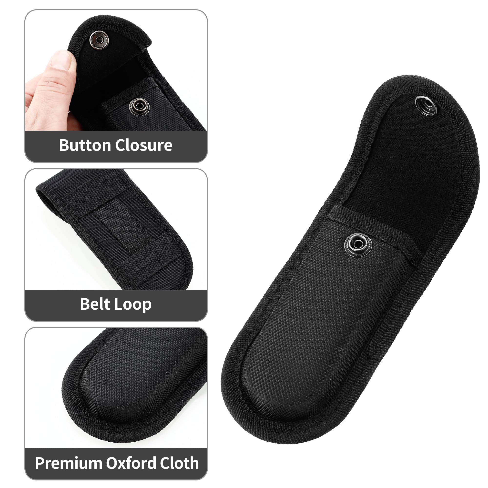 Nylon Pocket Knife Sheath, 5''-5.5'' Multitool Pouch, Folding Knife Belt Sheath with Snap Closure and Horizontal or Vertical Carry Belt Loop, Multitool Case for Outdoor or Daily Use, Larger Size