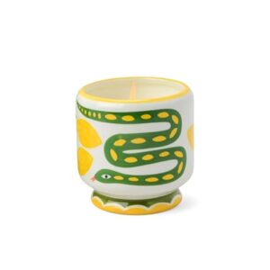 Paddywax Scented Candles Dopo Hand-Painted Ceramic Luxury Artisan Candle, 8-Ounce, Snake - Wild Lemongrass