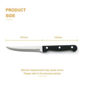 6 Serrated Steak Knife with Black PP Handle Table Knife Stainless Steel 4.5 Inch Metal Sustainable Steak Knives Serrated Blades for Effortless Meat Cutting