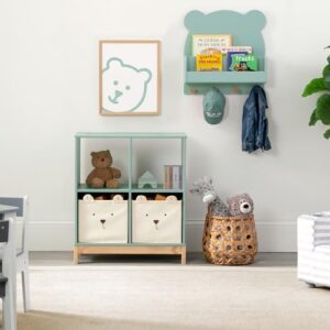 babyGap by Delta Children Brannan Bear Bookcase with Bins, Sage Green