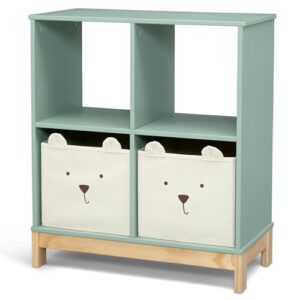 babyGap by Delta Children Brannan Bear Bookcase with Bins, Sage Green