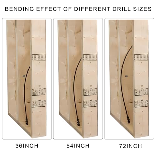 YY-LC Flexible Drill Bit for Wire Pulling with Guide Ball Kit,3/4 in. x (4.5 FT) 54 in. Long Flex Drill Bits for Wood,Auger Head Installer Drill Bit, Fish Bit for Pulling Wires in Walls