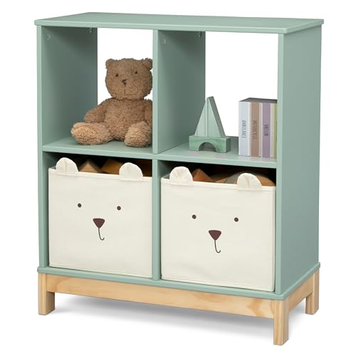 babyGap by Delta Children Brannan Bear Bookcase with Bins, Sage Green