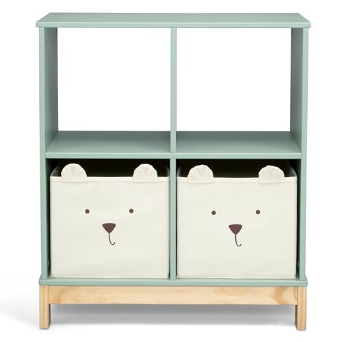 babyGap by Delta Children Brannan Bear Bookcase with Bins, Sage Green