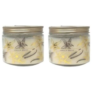 vanilla breve luxury candles - luxurious fragrances and a long-lasting burn, made with natural soy wax and essential oils - pack of 2