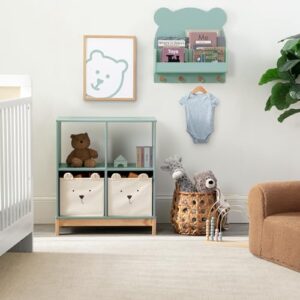 babyGap by Delta Children Brannan Bear Bookcase with Bins, Sage Green