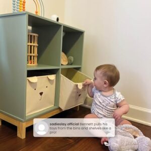 babyGap by Delta Children Brannan Bear Bookcase with Bins, Sage Green