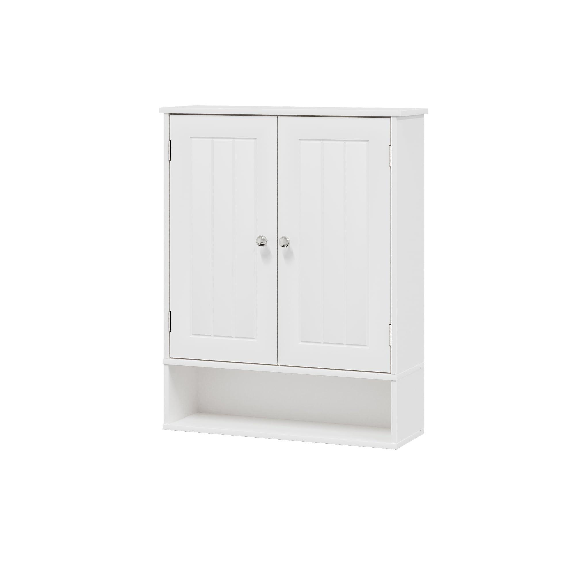 IANUE Bathroom Cabinet - Over The Toilet Storage Cabinet White Medicine Cabinet, Bathroom Wall Cabinet with 2 Doors and Adjustable Shelves, Small Wall Mounted Cabinet for Bathroom, Kitchen, Laundry