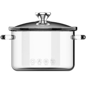 hgjgwqh glass saucepan for cooking high borosilicate stovetop cooking pot with lid and handle, heat resistant glass cooking pot for pasta noodle soup milk food, refrigerator and microwave safe,4.5l