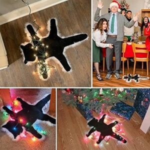 Quixal Light Up Fried Cat Rug - Funny Christmas Decorations, USB-Powered Lights, Always On or Flashing, National Lampoon's Style