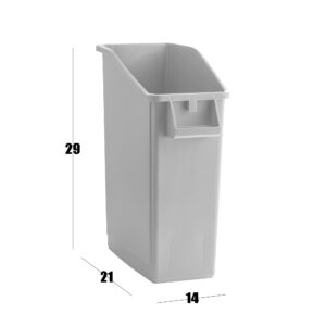 Mix.Home 23 Gallon Gray Slim Trash can Restaurant Trash can Commercial Trash can Tall Plastic Trash can Industrial Trash can Slim Trash cans for Kitchen Large Commercial Garbage cans