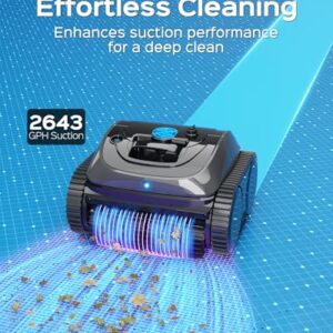 WYBOT Cordless Robotic Pool Vacuum, 140mins Runtime, Robotic Pool Cleaner with Upgraded Triple-Motor, Wall Climbing, Intelligent Route Planning, for Pools up to 1,614 Sq.ft