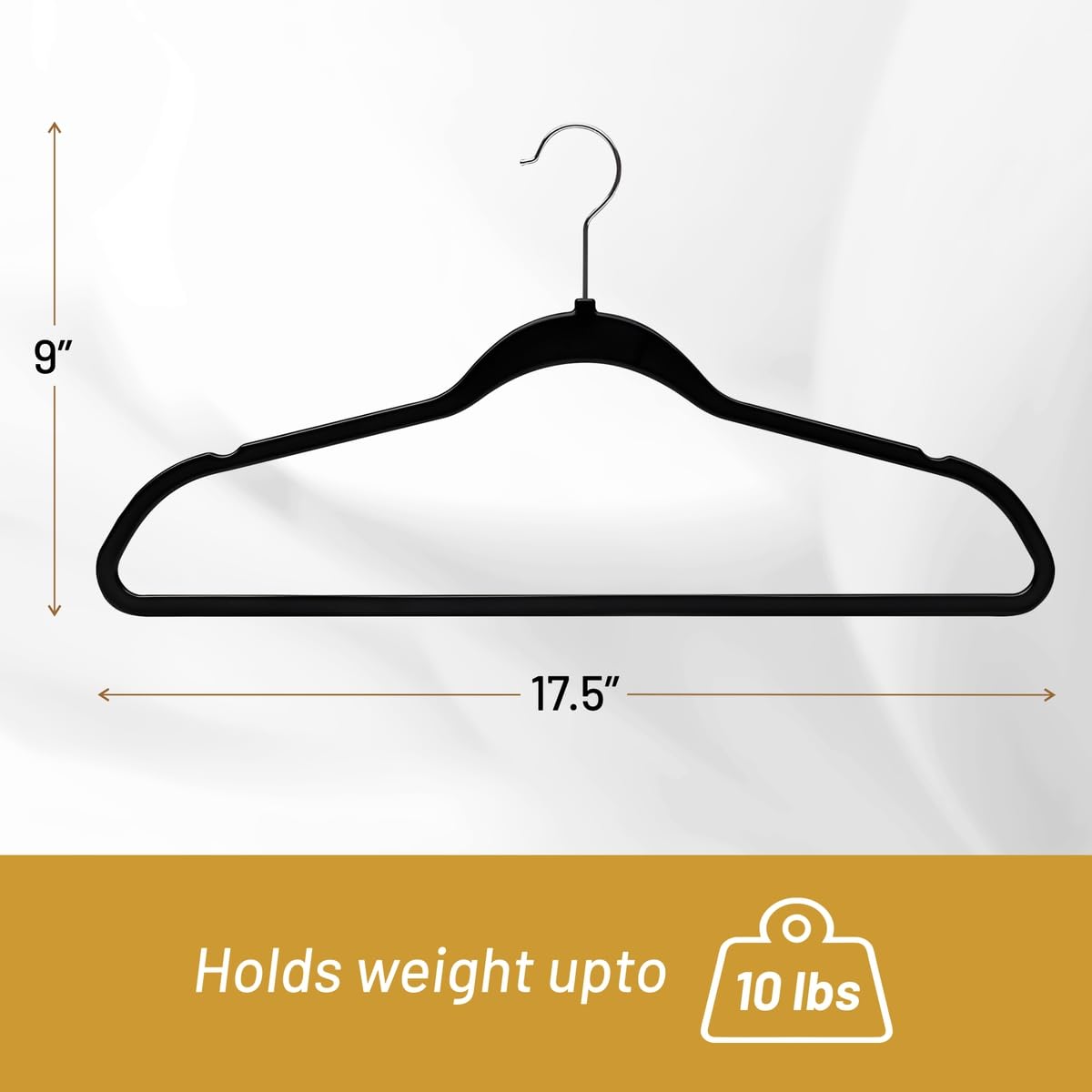 DEILSY™ Clothes Hangers Plastic Hangers - Durable Non-Velvet Plastic Hangers - Slim Hangers, Classic Shirt and Pant Hangers Black Plastic Hangers for Everyday Use Plastic Hangers 20 Pack