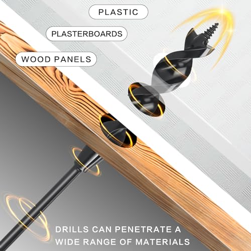 YY-LC Flexible Drill Bit for Wire Pulling with Guide Ball Kit,3/4 in. x (4.5 FT) 54 in. Long Flex Drill Bits for Wood,Auger Head Installer Drill Bit, Fish Bit for Pulling Wires in Walls