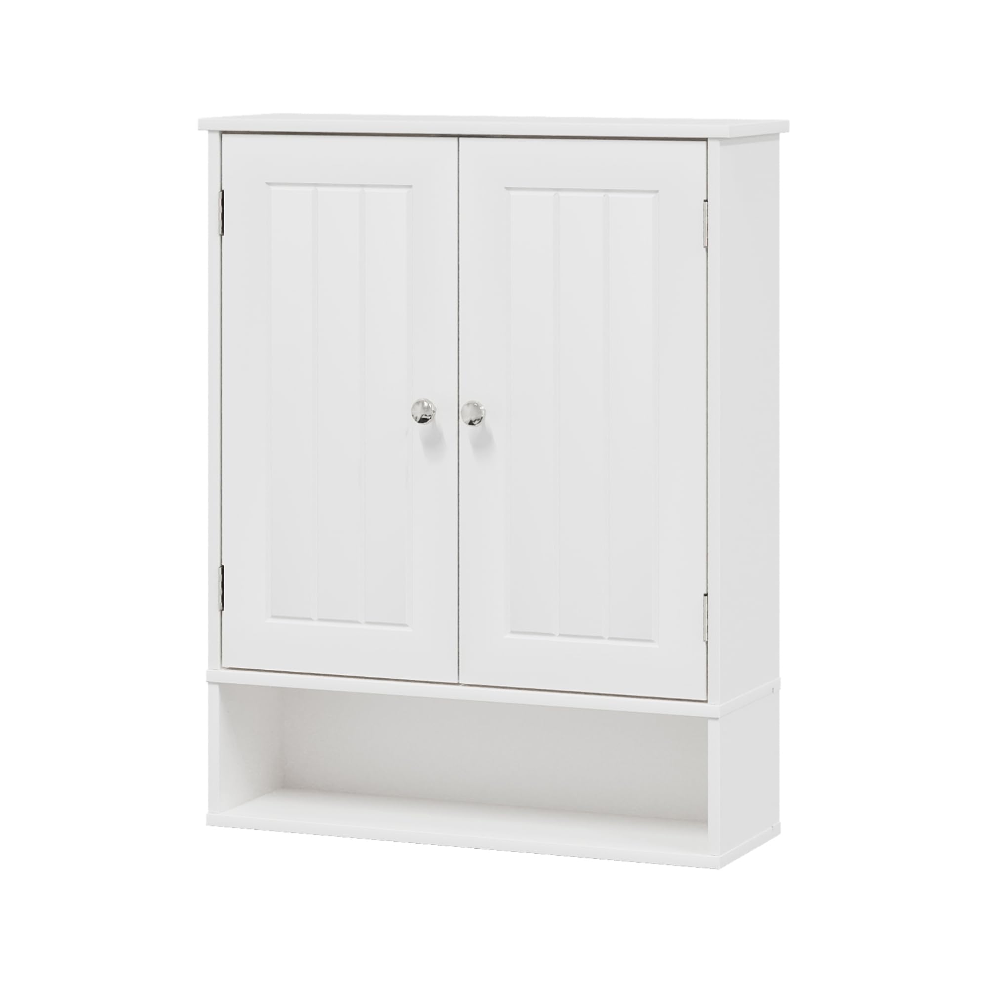 IANUE Bathroom Cabinet - Over The Toilet Storage Cabinet White Medicine Cabinet, Bathroom Wall Cabinet with 2 Doors and Adjustable Shelves, Small Wall Mounted Cabinet for Bathroom, Kitchen, Laundry