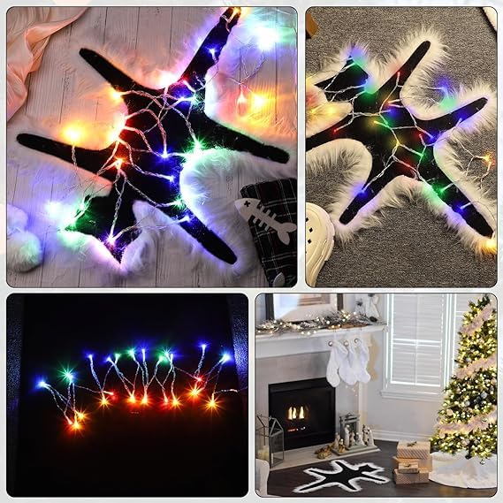 Quixal Light Up Fried Cat Rug - Funny Christmas Decorations, USB-Powered Lights, Always On or Flashing, National Lampoon's Style