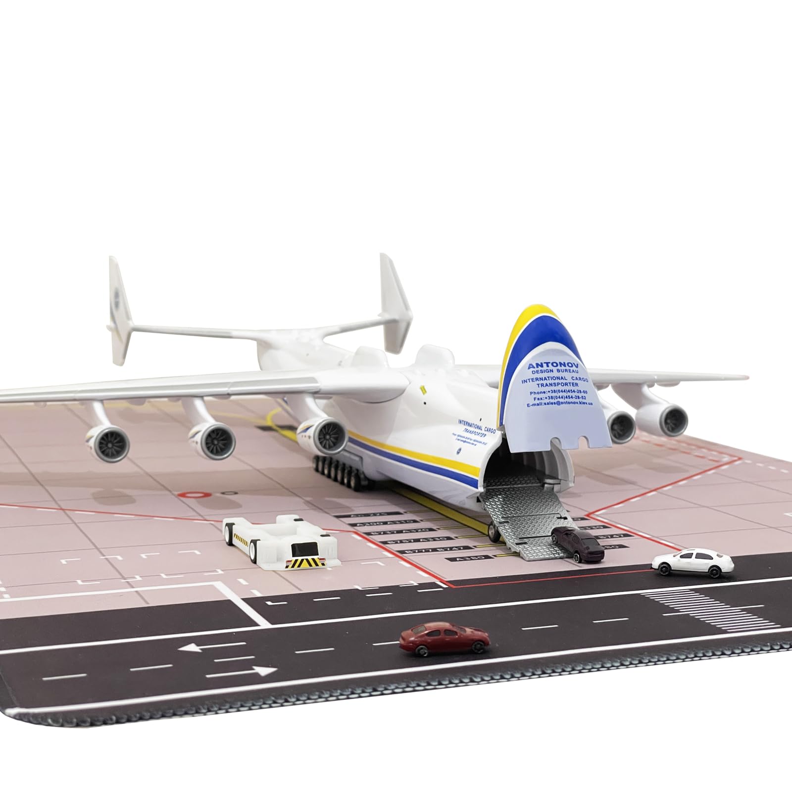 An-225 Aircraft Model 1:200 Scale 16.5” Replica Ukrainian Transport Plane An225 Model Plane Aircraft Model Cabin Can Open Children's Birthday Gift Resin Collectible Figurine