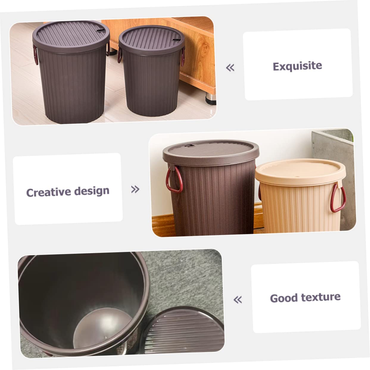 Holibanna Tea Dregs Drainage Bucket 2.11 Gallons Wastewater Barrel with Lid Office Tea Ceremony Bucket Plastic Tea Residue Filter Bucket Trash Can