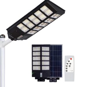 fancemot solar street lights outdoor waterproof super bright, solar street light dusk to dawn, solar street lights led wide angle lamp with remote control for yard, garage, garden, parking lot, etc