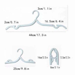 12 Pcs Hangers with 24 Pcs Clips, Folding Clothes Hangers Portable Pants Hangers - Organizer Bag for Travel