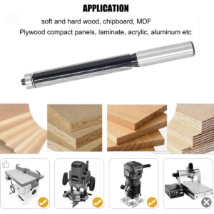 SICWOOD Extra Long Flush Trim Router Bit 1/2 Shank, 3-Inch Height X 1/2-Inch Diameter, Carbide Tipped, Top Bearing Template Flush Cut Trim Router Bit, for Woodworking Trimming