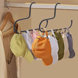 Hat Rack,Hat Organizer for Baseball Caps，2 Pack Metal Hat Holder for Closet,Baseball Cap Organizer Holds up to 20 Caps, Slip-Resistant Hat Hangers for Closet Storage