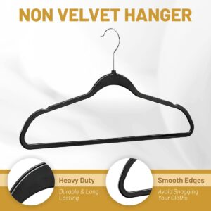 DEILSY™ Clothes Hangers Plastic Hangers - Durable Non-Velvet Plastic Hangers - Slim Hangers, Classic Shirt and Pant Hangers Black Plastic Hangers for Everyday Use Plastic Hangers 20 Pack