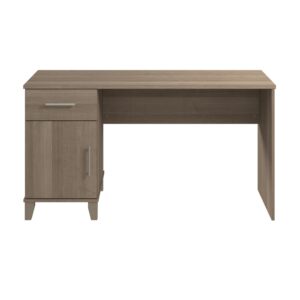 Bush Furniture Somerset 54W Office Desk with Drawer and Storage Cabinet in Ash Gray | Computer Table for Home Office Workspace